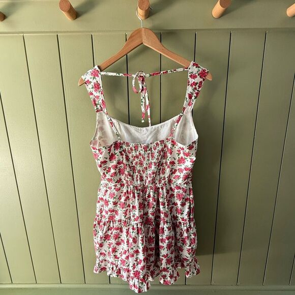 Wild Fable Floral Tiered Romper in White with Floral Print - Picture 3 of 6